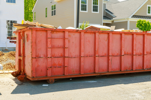 red dumpster for rent